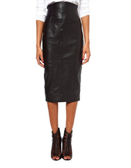 Lambskin Leather Highrise Skirt