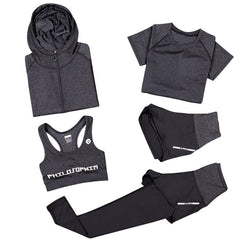 Five-piece yoga suit