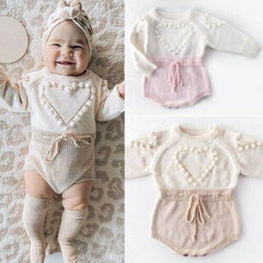 Issy Heart knitted onesie