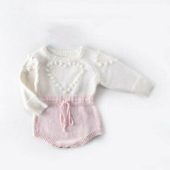 Issy Heart knitted onesie