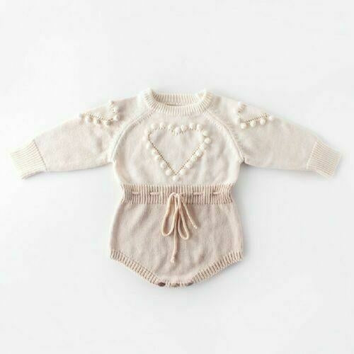 Issy Heart knitted onesie